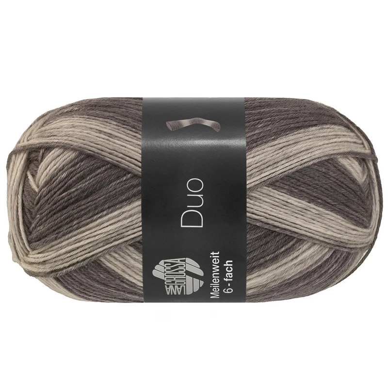 Lana Grossa Meilenweit 6-Fach 150 Duo 9727 Donker-/Lichtgrijs