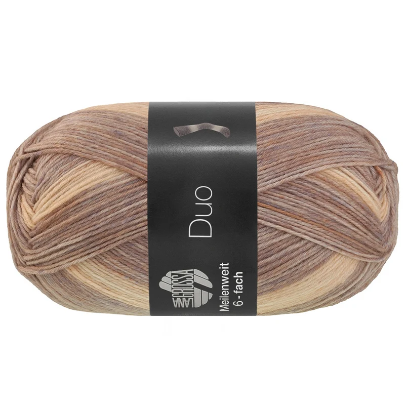 Lana Grossa Meilenweit 6-Fach 150 Duo 9726 Grijslila/Lichtbeige