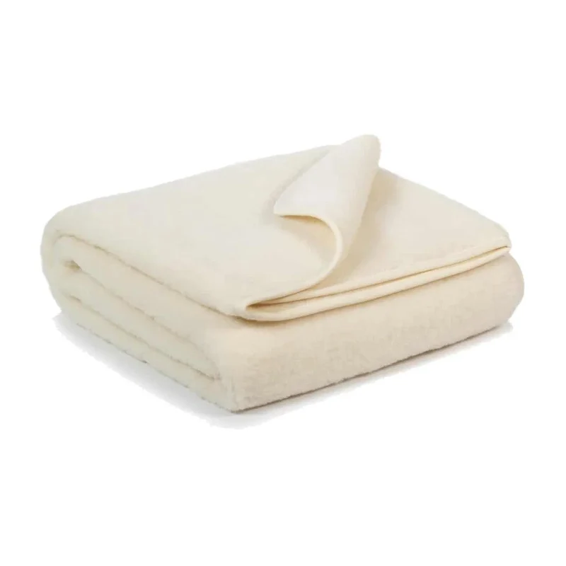 Wollen deken peuterbed - 120x150cm - enkellaags - Merinowol - Naturel