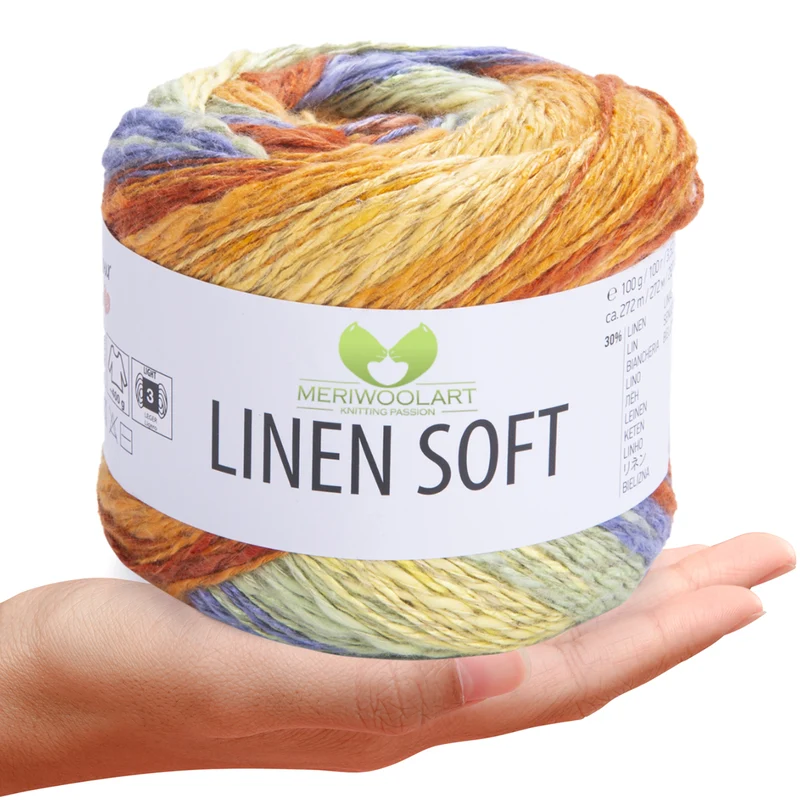 VARIEGATED 7412 Linen Soft Yarn 100g 272m