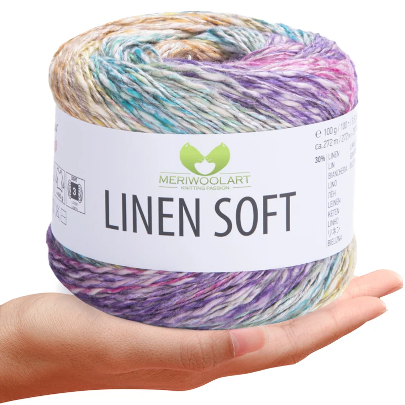 VARIEGATED 7401 Linen Soft Yarn 100g 272m