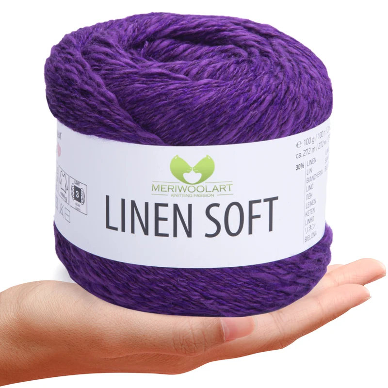 Purple 7324 Linen Soft Yarn 100g 272m