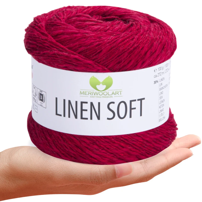 Red 7323 Linen Soft Yarn 100g 272m