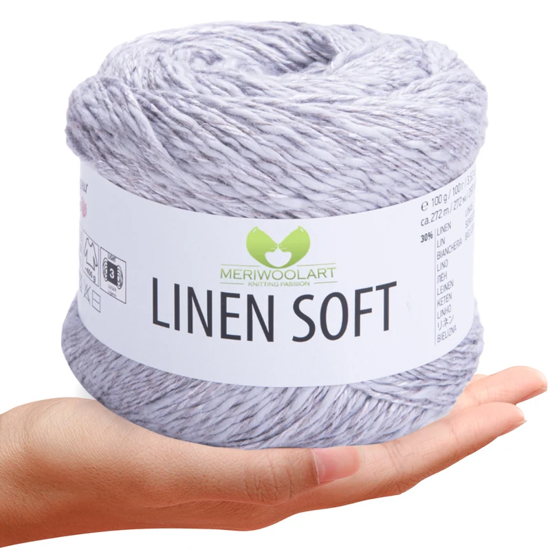 Grey 7320 Linen Soft Yarn 100g 272m