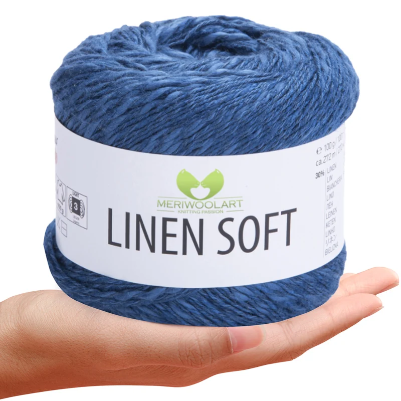 Blue 7317 Linen Soft Yarn 100g 272m