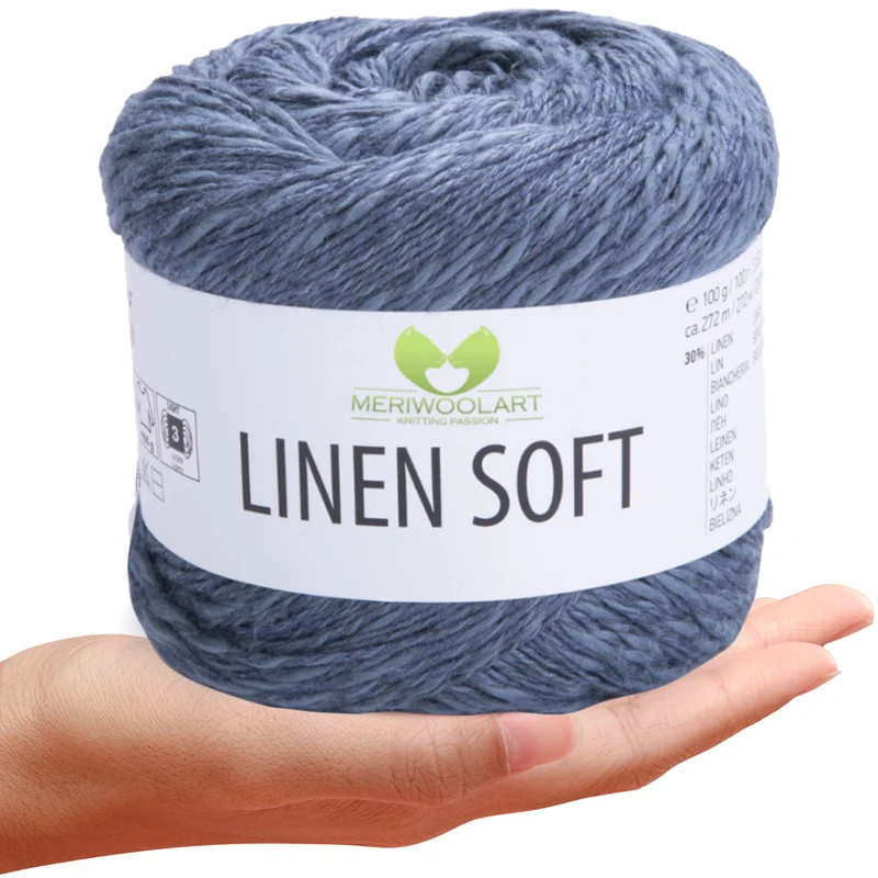 Blue 7316 Linen Soft Yarn 100g 272m