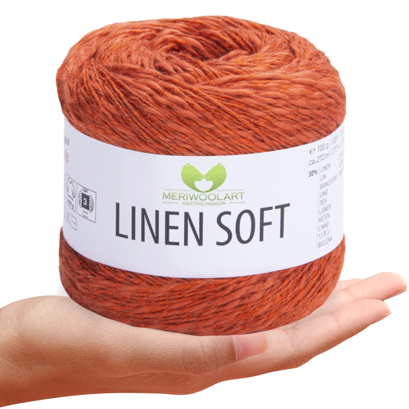 Orange 7310 Linen Soft Yarn 100g 272m