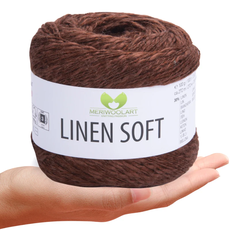 Brown 7309 Linen Soft Yarn 100g 272m