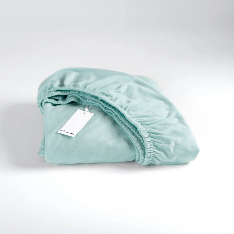 Hoeslaken jersey mineraal groen
