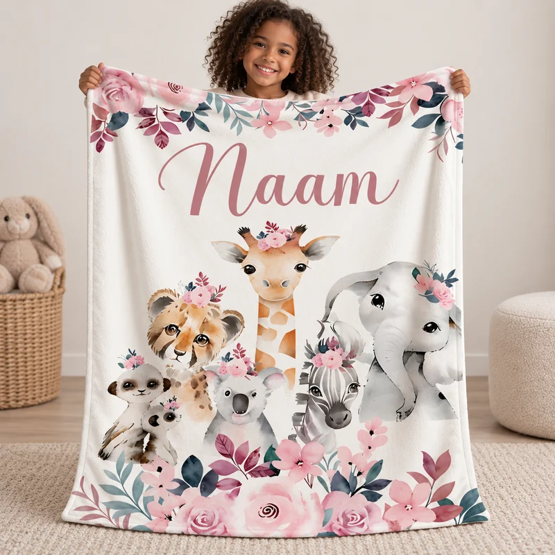 SnuggleName – Gepersonaliseerde Fleece Deken met Naam | Voor Baby, Peuter, Kind & Tiener
