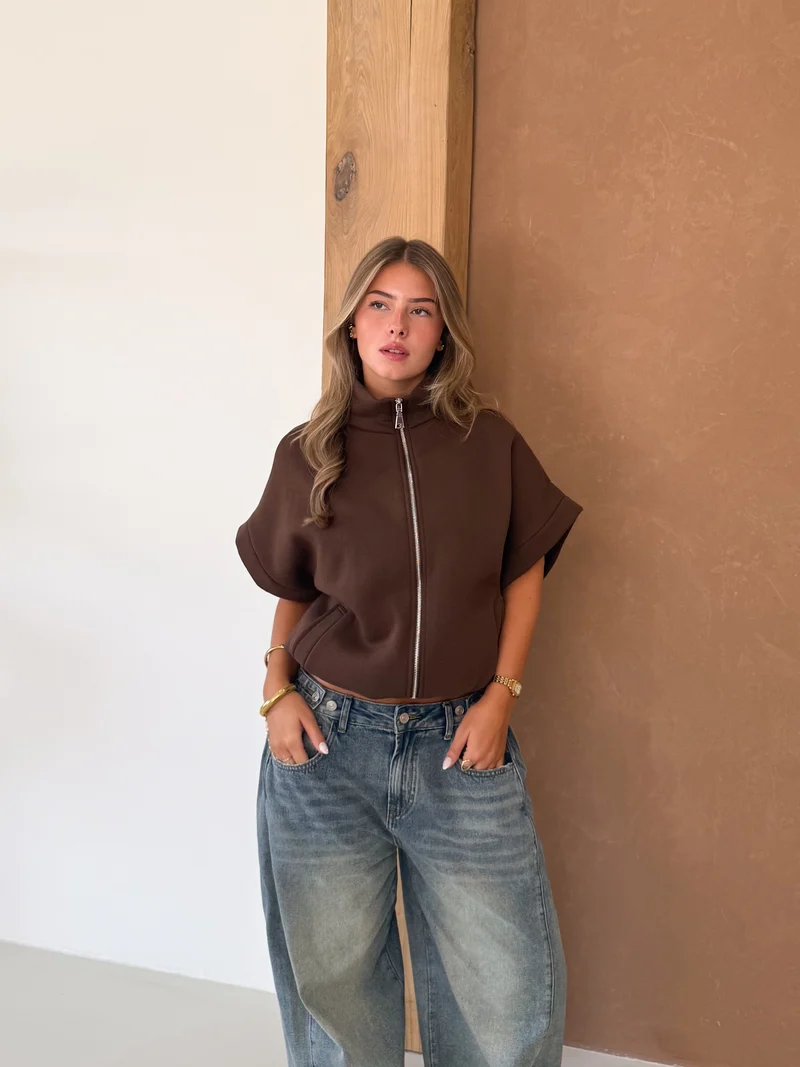 Zippervest Daisy bruin