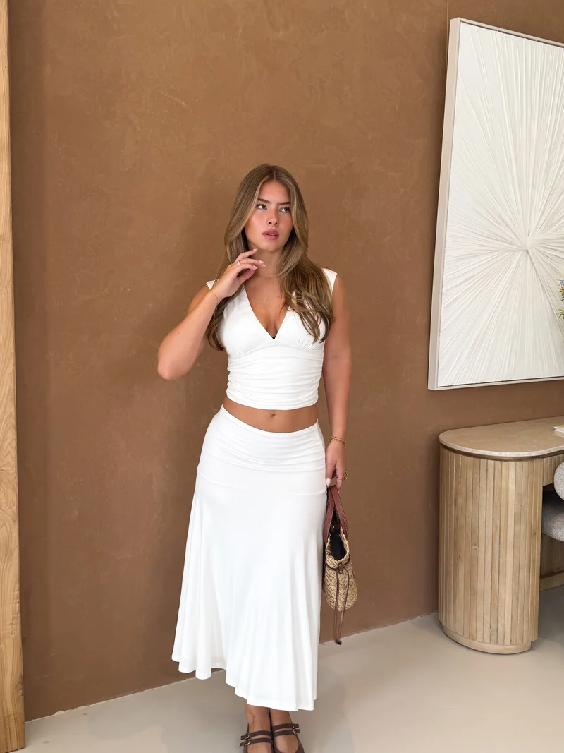 Midi rok Elara wit