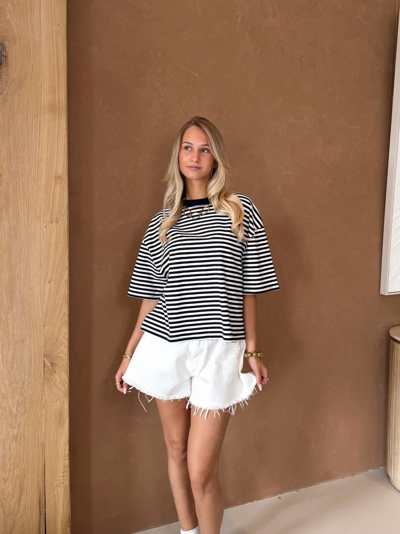 Strepen t-shirt Nina navy