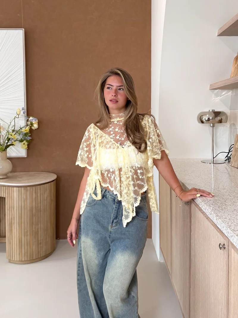 Bella Lace Top geel