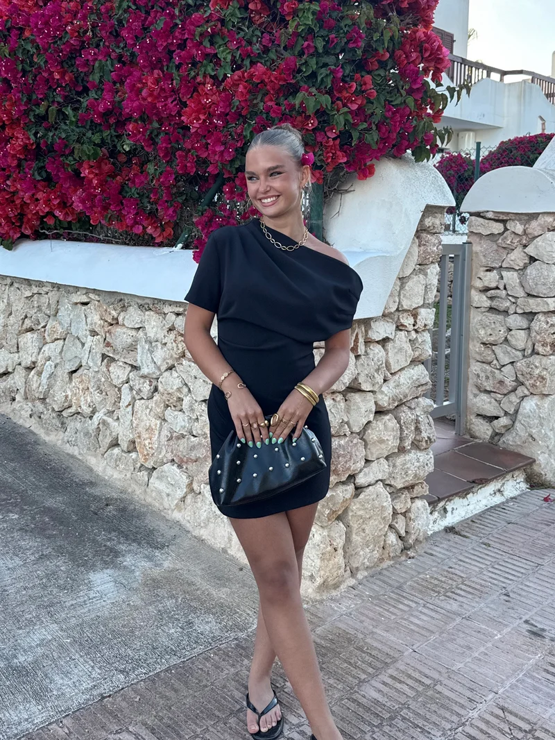 Black dress off shoulder