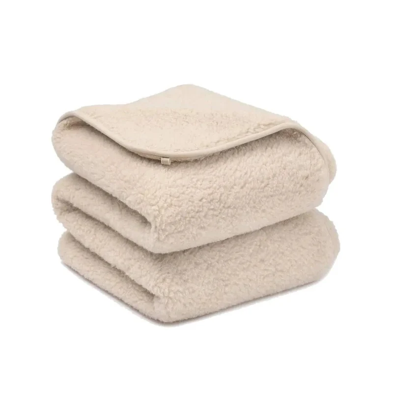 Wollen wiegdeken 2 laags - 75 x 100cm - Merinowol - Amandel