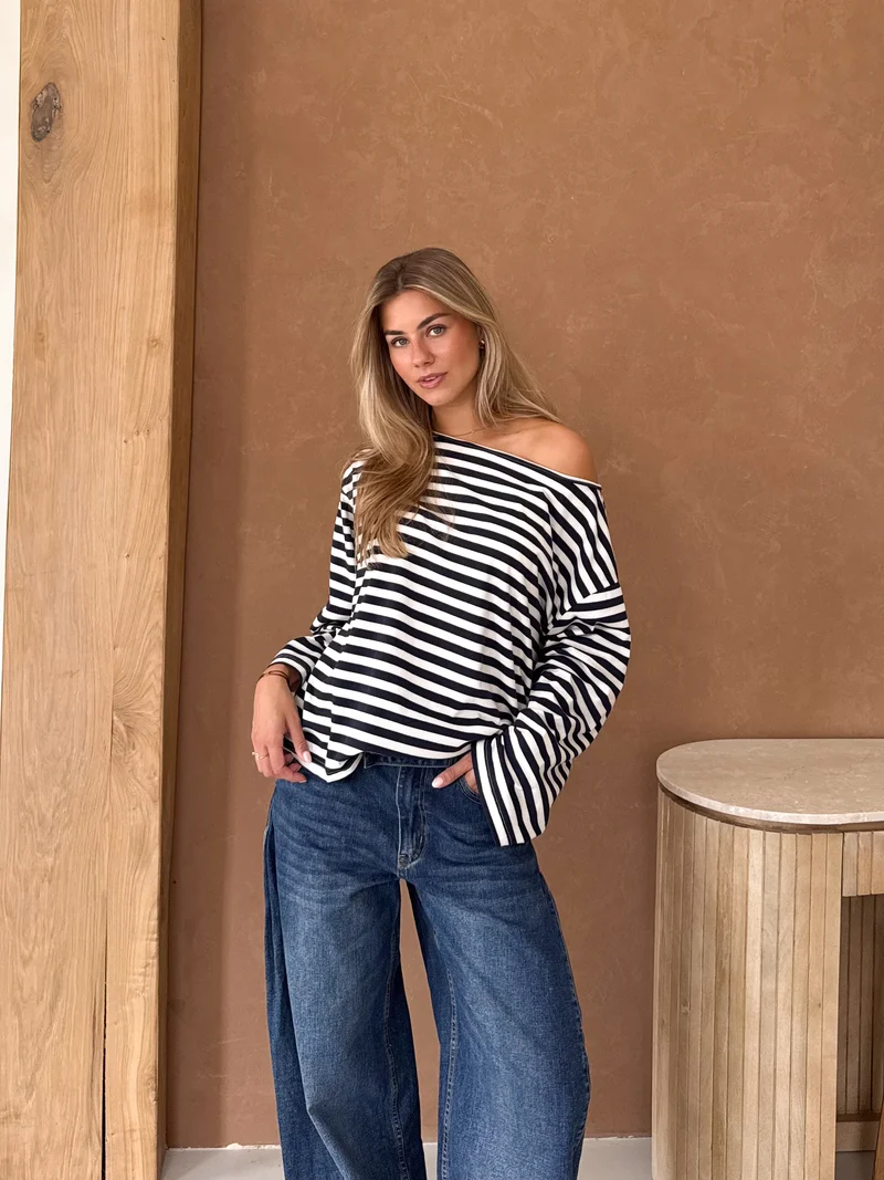 Strepen trui Jody navy