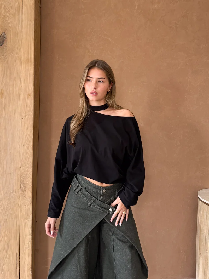 Long sleeve top Camilla zwart