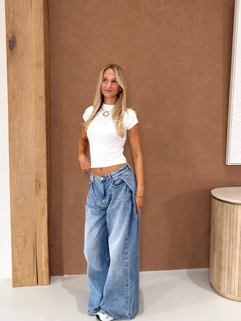 Baggy jeans met plooi