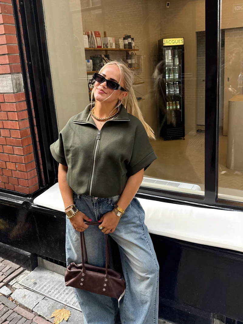Zippervest Daisy groen