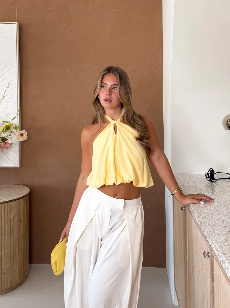 Haltertop Jolijn butter yellow