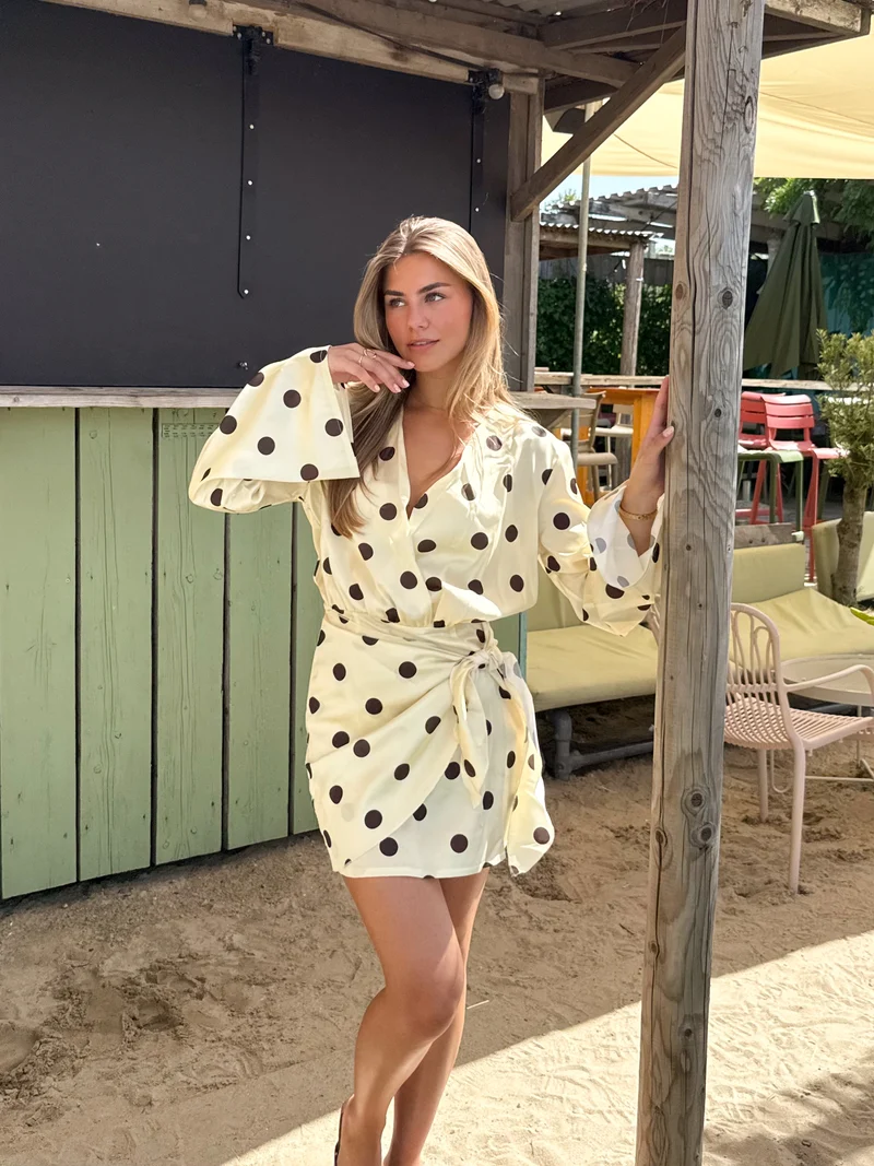 Polkadots jurk Minthe butter yellow