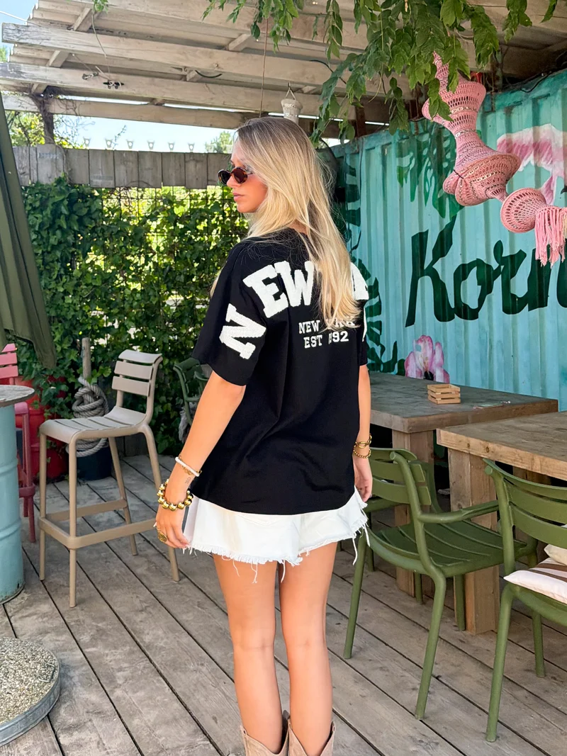 T-shirt New York zwart-wit