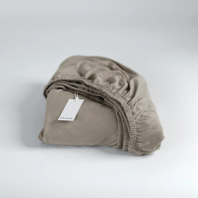 Hoeslaken jersey taupe