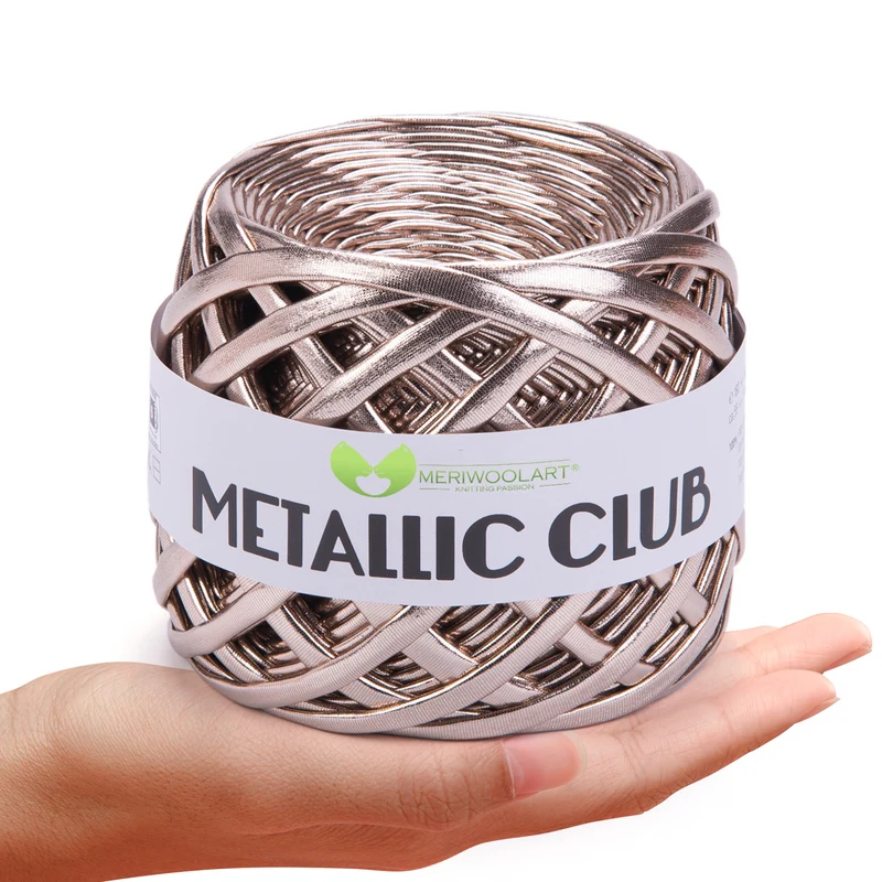 METALLIC Beige T-Shirt Yarn 8mm x 55m