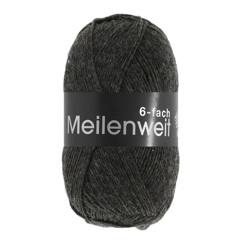Lana Grossa Meilenweit 6-Fach 150 Mélange 8853 Antraciet