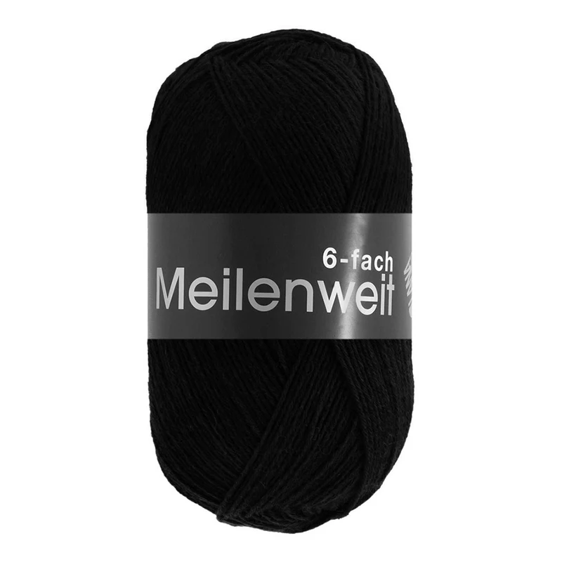 Lana Grossa Meilenweit 6-Fach 150 Unito 8814 Zwart