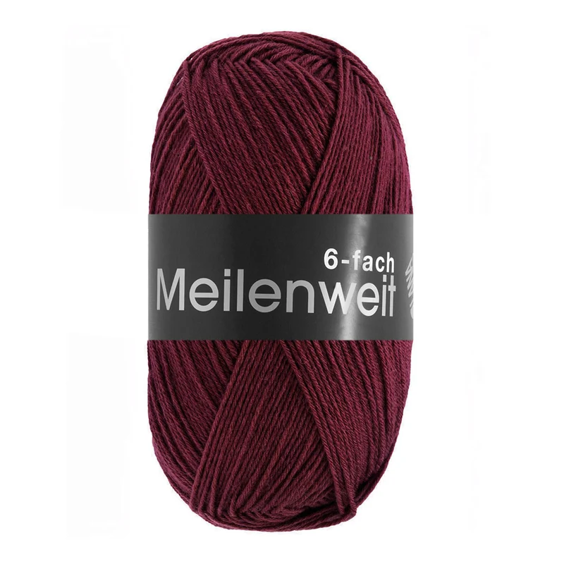 Lana Grossa Meilenweit 6-Fach 150 Unito 9680 Bordeaux