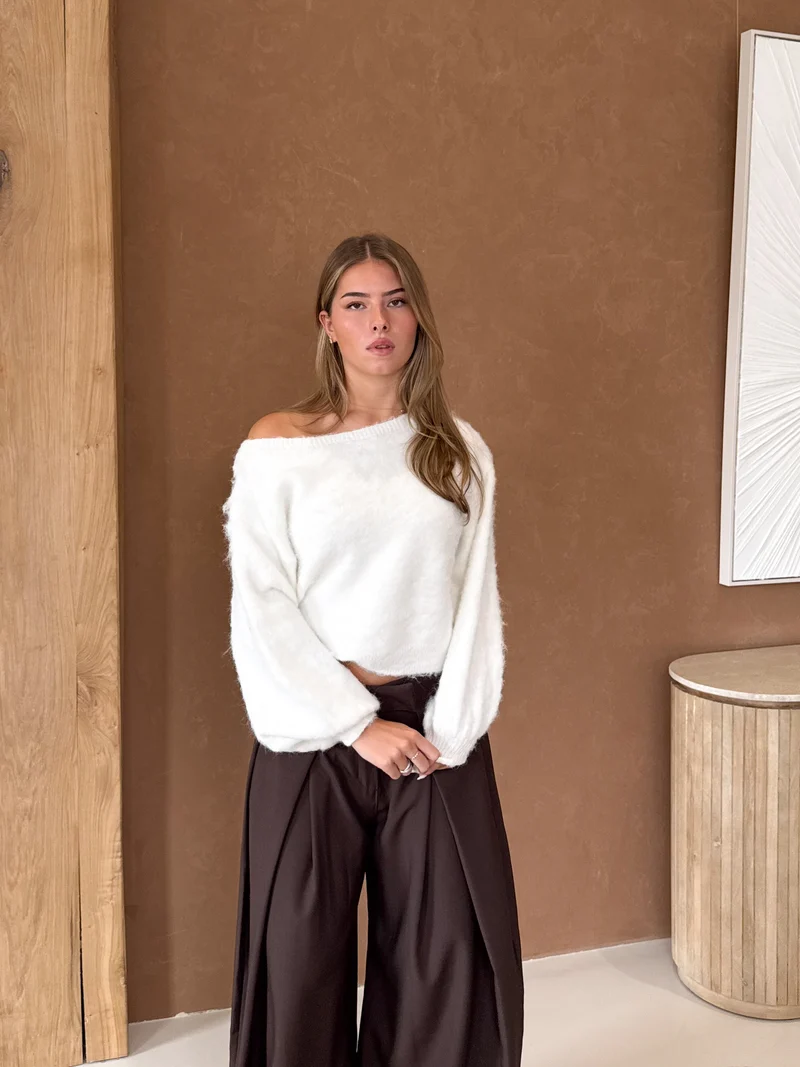 Trui off shoulder Didi wit