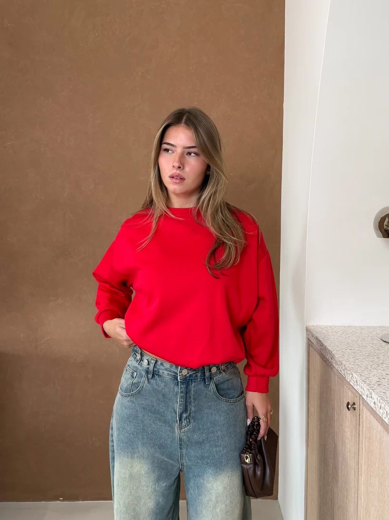 Basic sweater rood