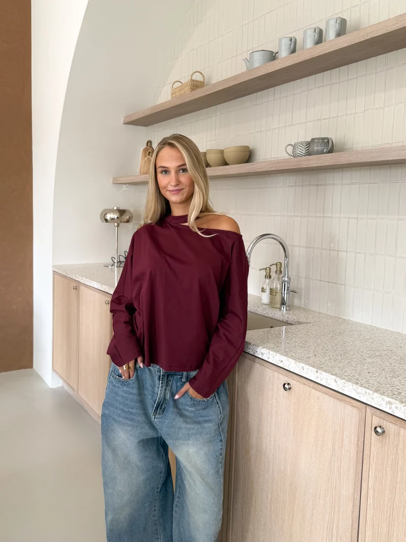 Long sleeve top Camilla bordeaux