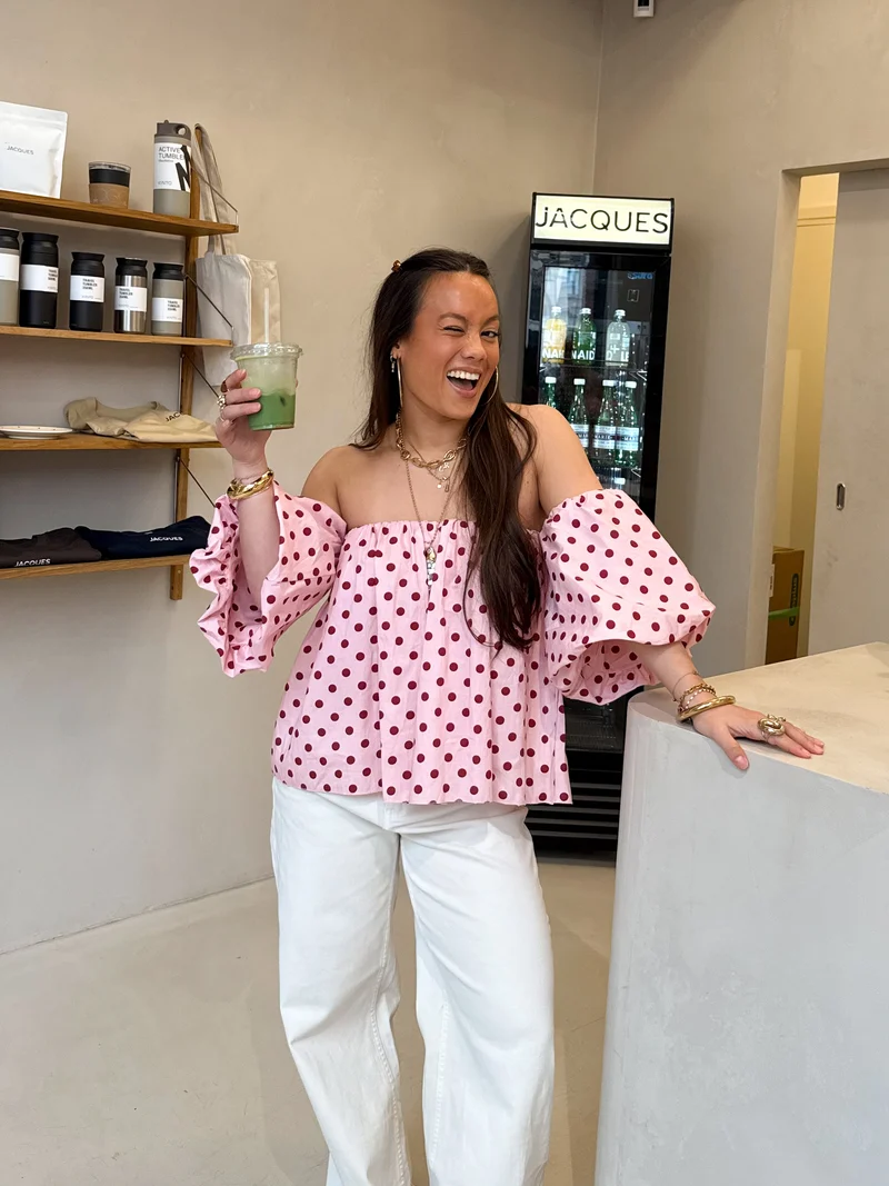 Bibi polkadots top pink