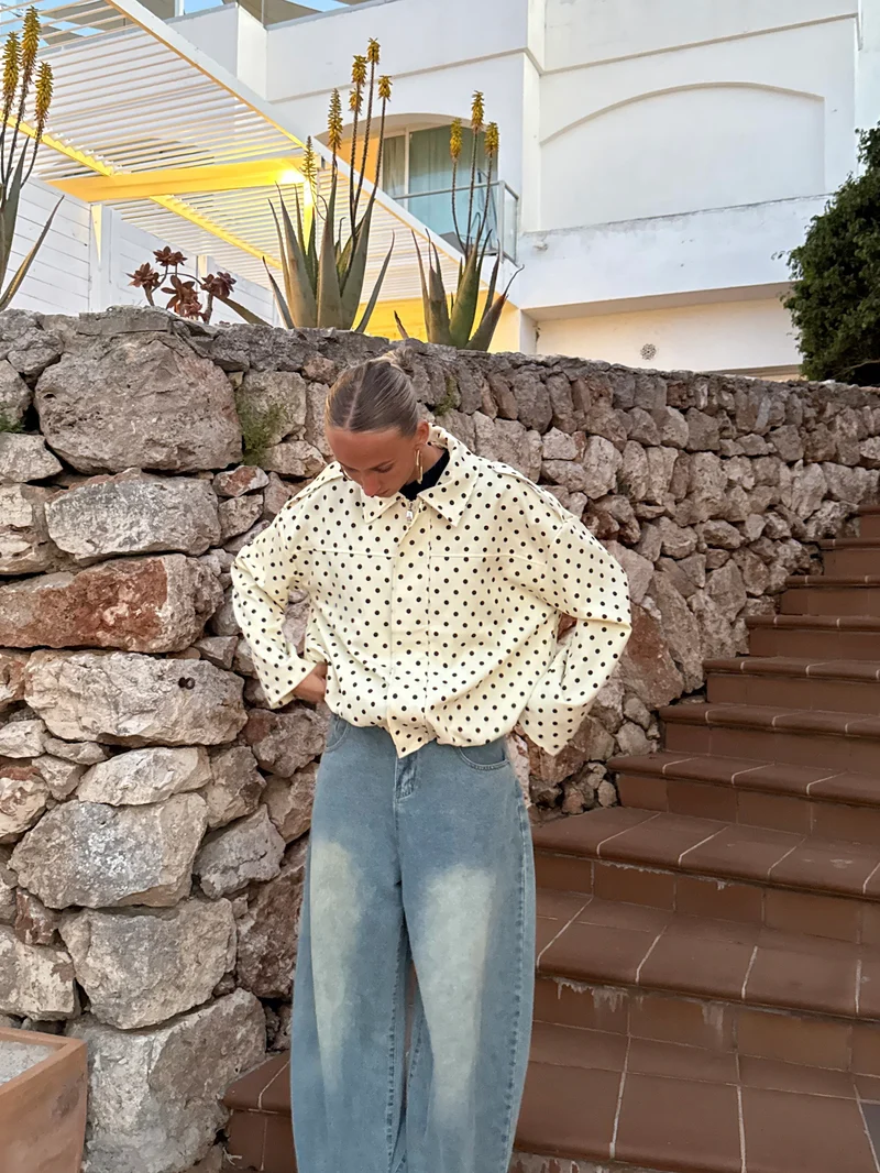 Bente polkadots jacket butter yellow
