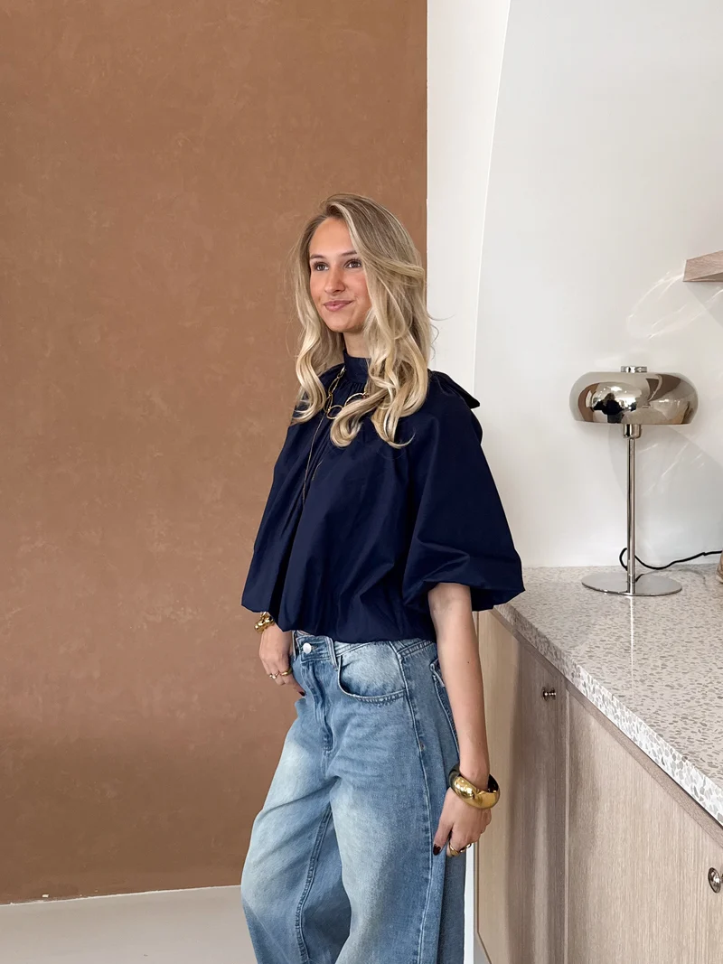 Jess blouse navy blauw