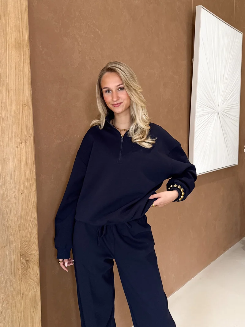 Zipper sweater Elira navy