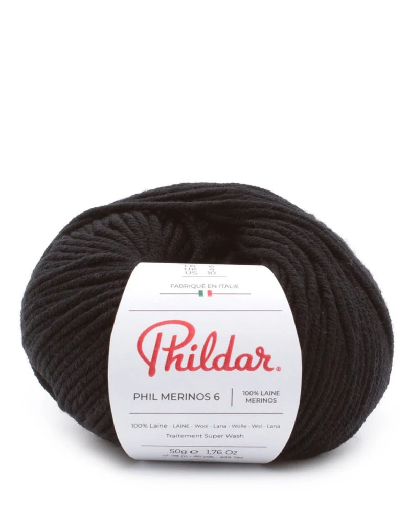 Phildar Phil Merinos 6 1200 Black