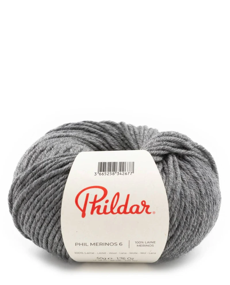 Phildar Phil Merinos 6 2360 Medium Grey Tweed