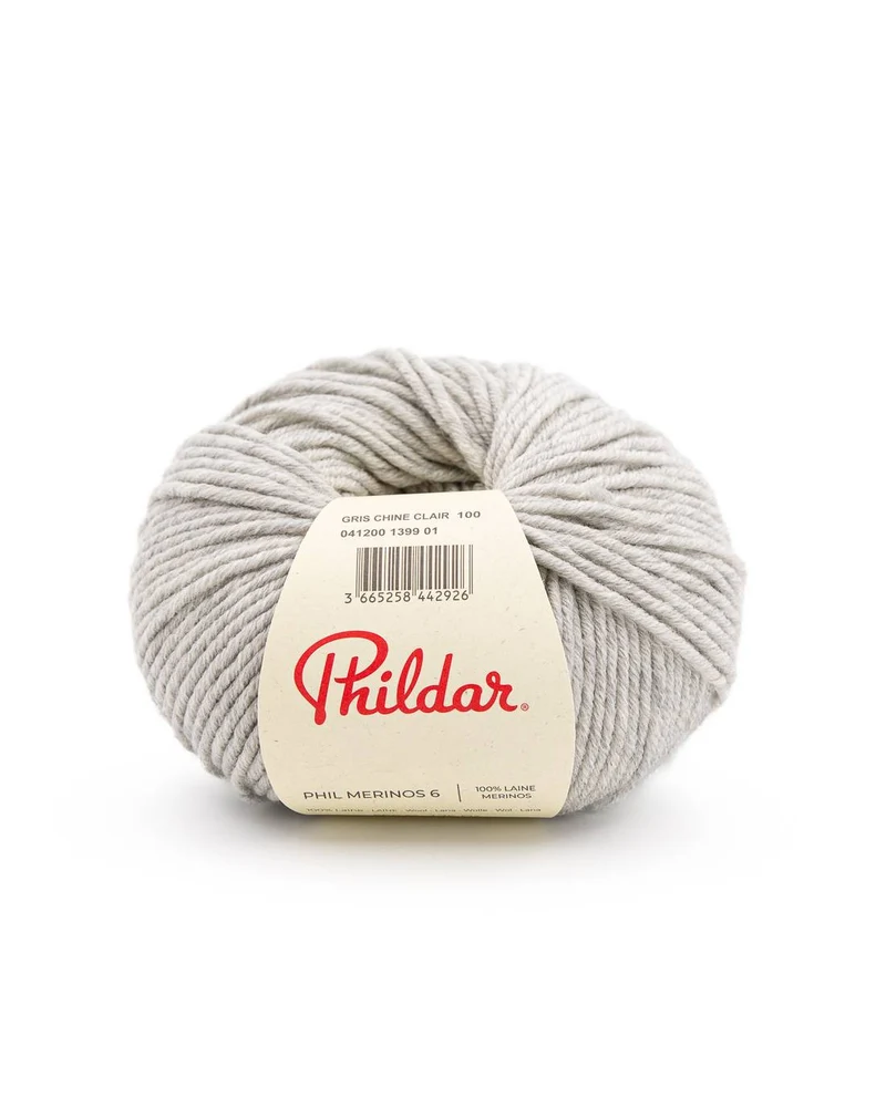 Phildar Phil Merinos 6 1399 Light Grey Tweed