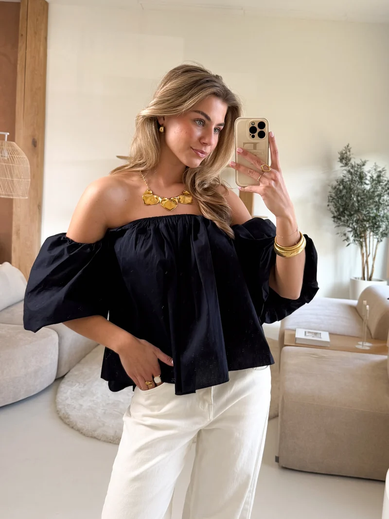 Puk top blauw