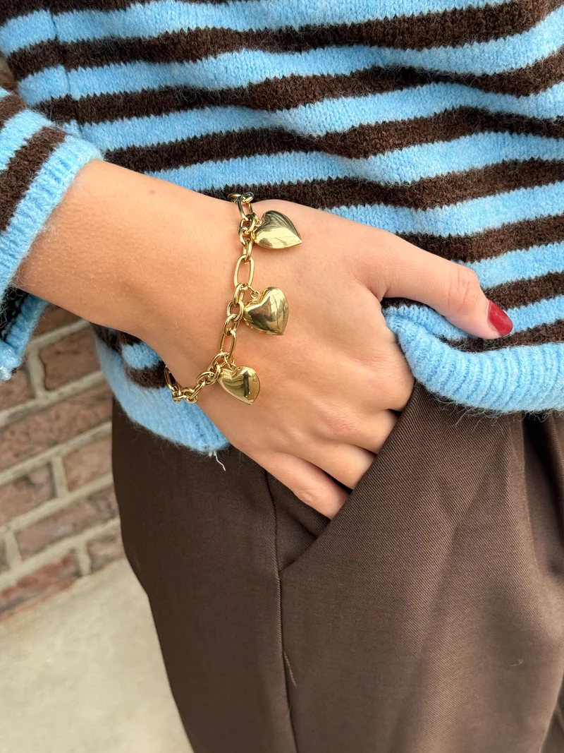 Heart aura armband goud