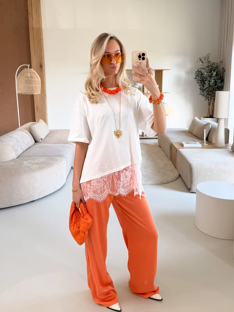 Kralen ketting oranje