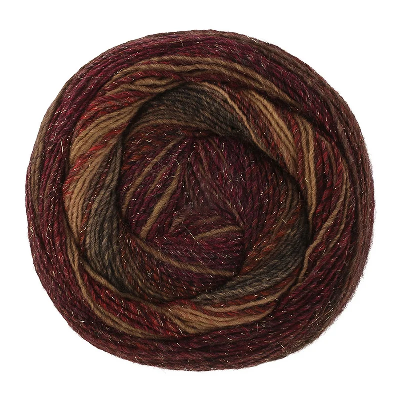 Lana Grossa Gomitolo Gala 4043 Zwart-/Donker-/Grijsbruin/Bordeaux/Camel/Wijnrood