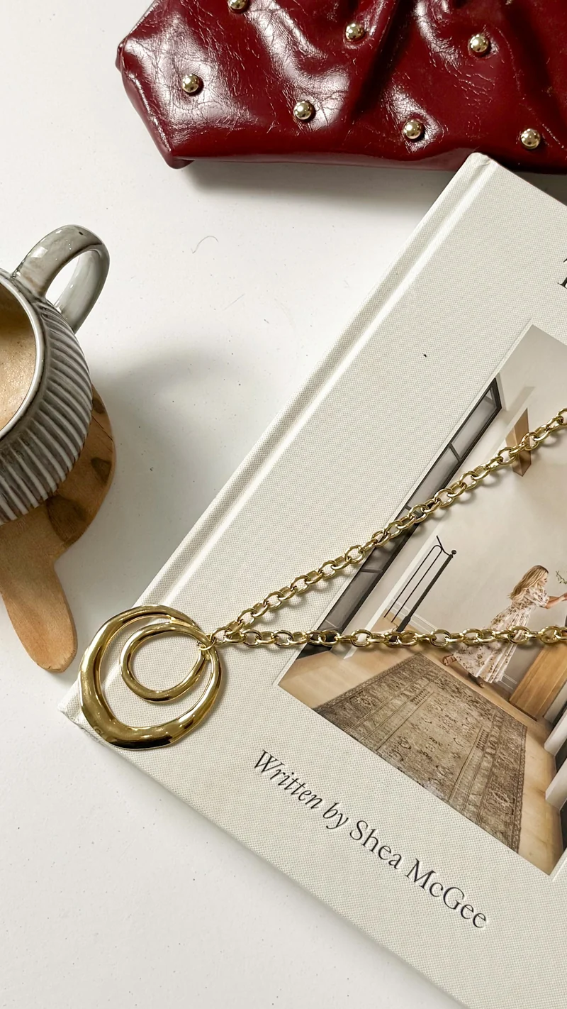 Gouden Moon Circle ketting