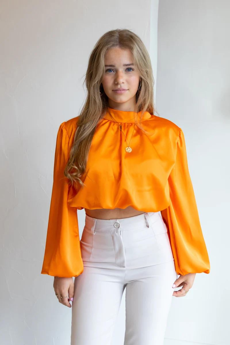 Blouse satin Nora oranje