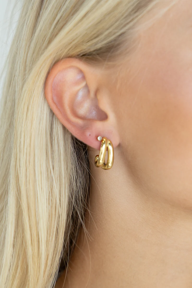Oorbel Double Golden Hoop