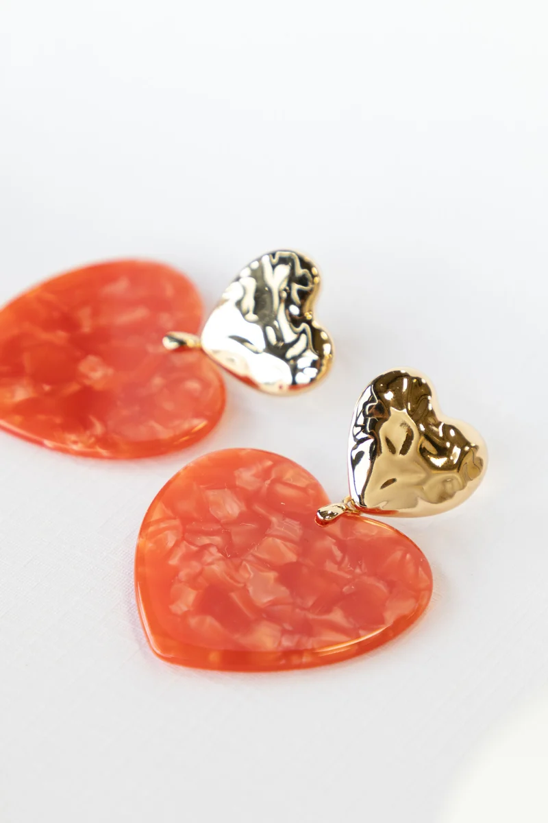Oorbellen hart van oranje